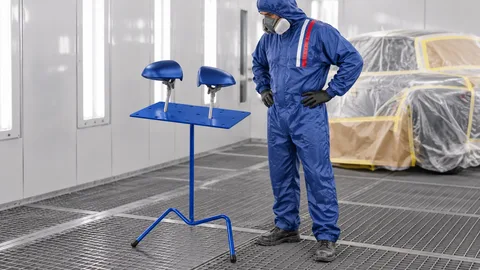 Werkstattszene: Kleinteile lackieren: Kleinteiletisch, X-Ablagetisch und passende Halter