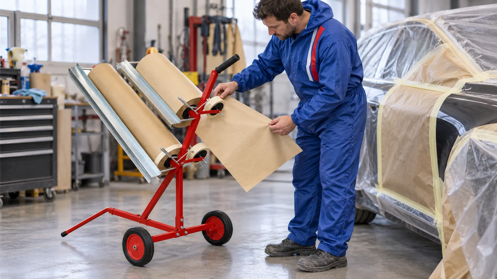 Werkstattszene: Rollenbreiten und Ebenen: Welcher Papierrollenwagen passt zu Ihren Materialien?